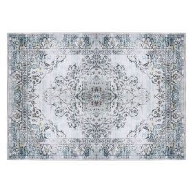 6x9FT Vintage Area Rug Modern Non Slip Carpet Boho Low Pile Soft Rug Waterproof Machine Washable Rug for Living Room Bedroom Kitchen Dining Room Under (Option: 9FT_Type1)