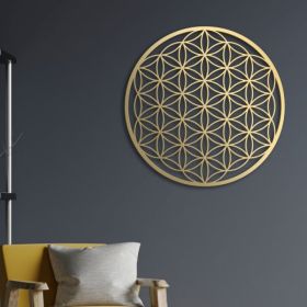 One-piece Flower Of Life Metal Wall Decoration. Bedroom Wall Ornament. Living Room Wall Adornment. Lotus Wall Artwork. Couch Above Decor. Floral (Option: Defaulttitle)