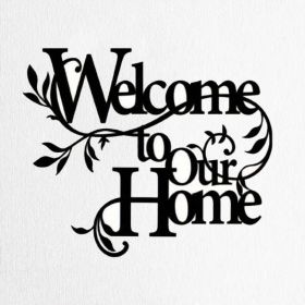 CIFbuy Iron 'Welcome To Our Home' Floral Wall Art, Cozy Style Wall Hanging, Entryway Home Decor - TikTok, Temu, Self-pickup Available (Option: Defaulttitle)