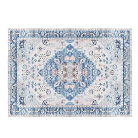 8x10FT Vintage Area Rug Modern Non Slip Carpet Boho Low Pile Soft Rug Waterproof Machine Washable Rug for Living Room Bedroom Kitchen Dining Room Unde (Option: 10FT_Type2)